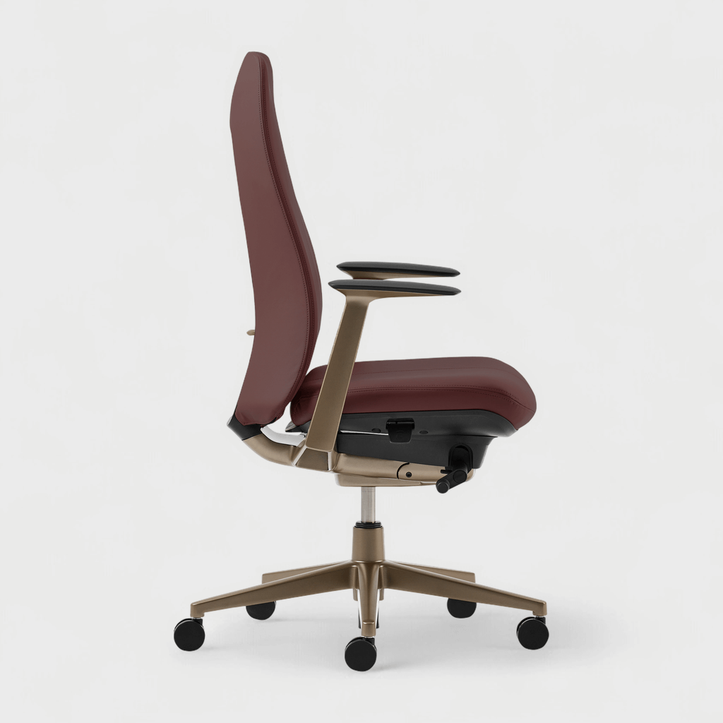 Fern Office Chair with Bronze Base - Bordeaux (XJ_BR) / No / Yes