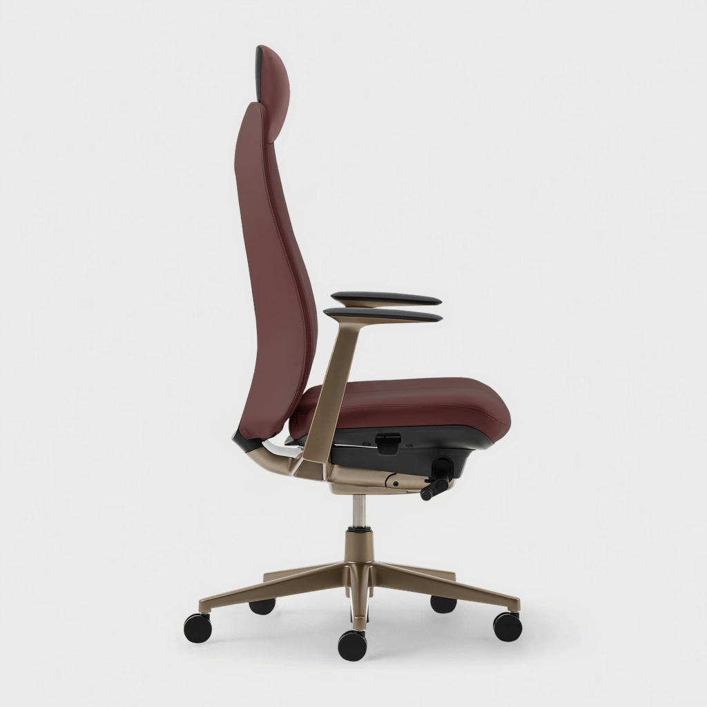 Fern Office Chair with Bronze Base - Bordeaux (XJ_BR) / Yes / No