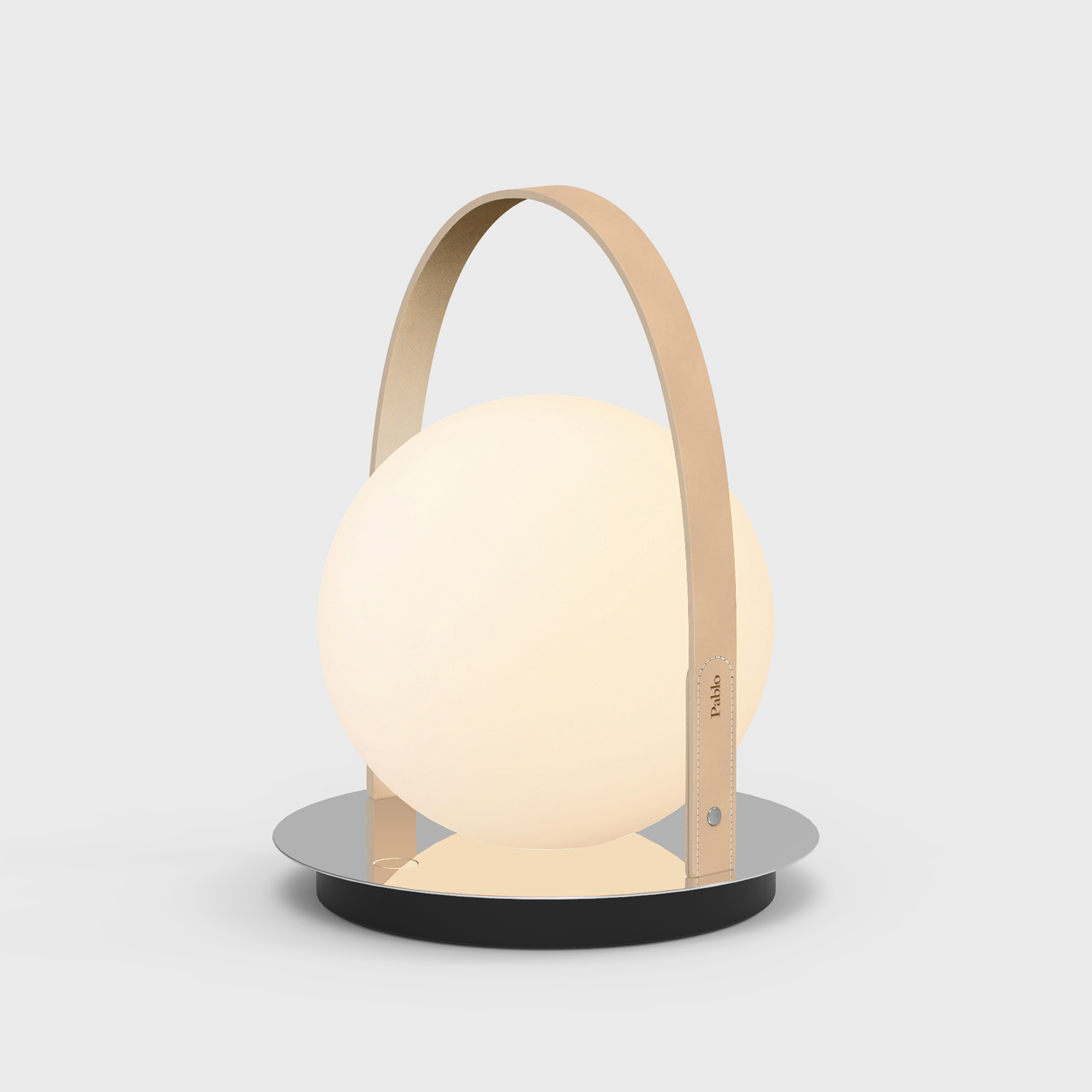 Bola Portable Lantern - Chrome (TR_B03) / Tan (PBL_TN)