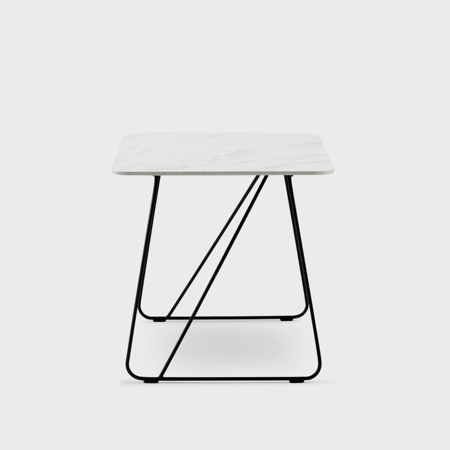 Market Wire Frame Desk - Marble (H-WA2) / Charcoal (TR-F)