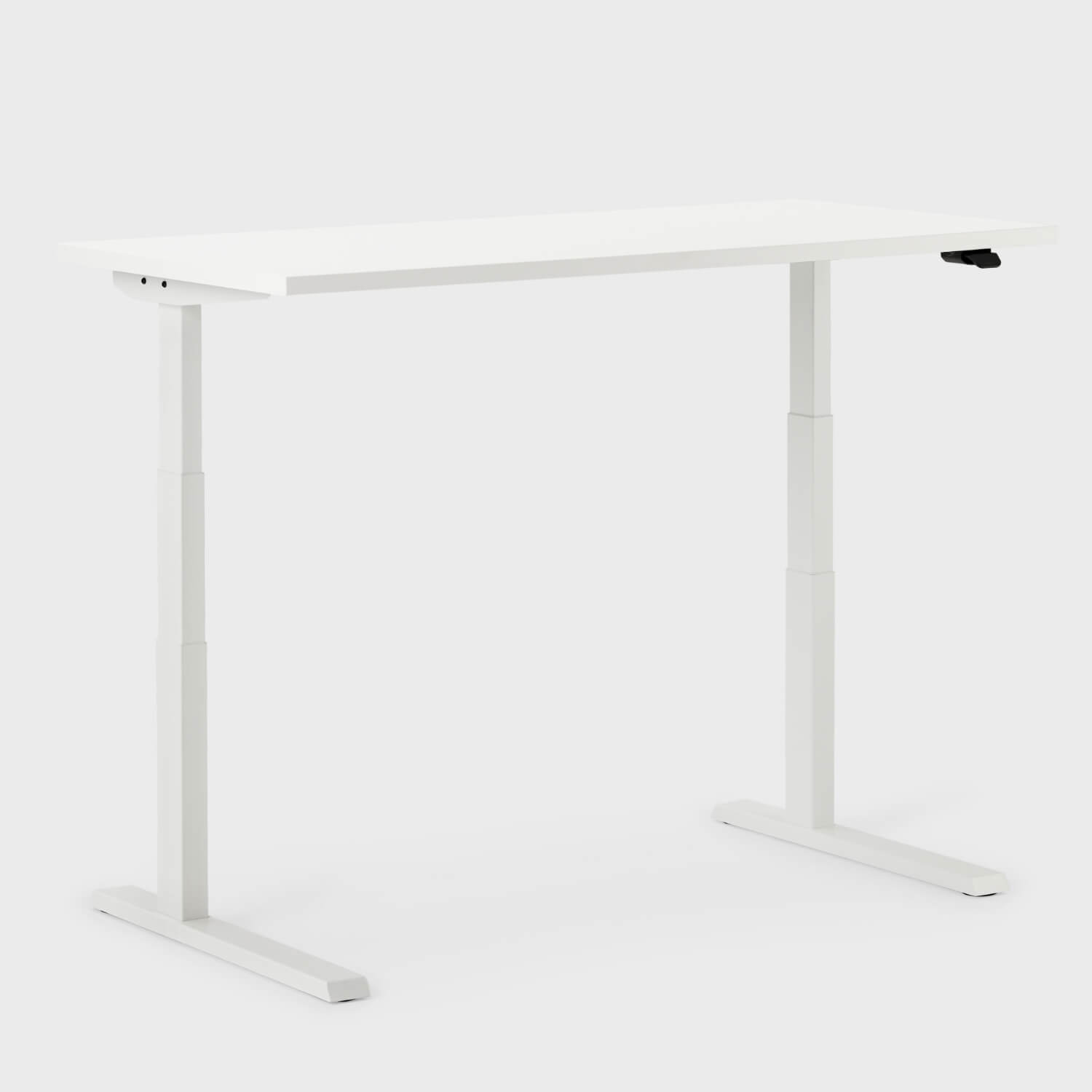 Upside Sit-to-Stand Desk - 23D x 58W / Linen (H_WL)/White / Standard Range/Programmable Paddle