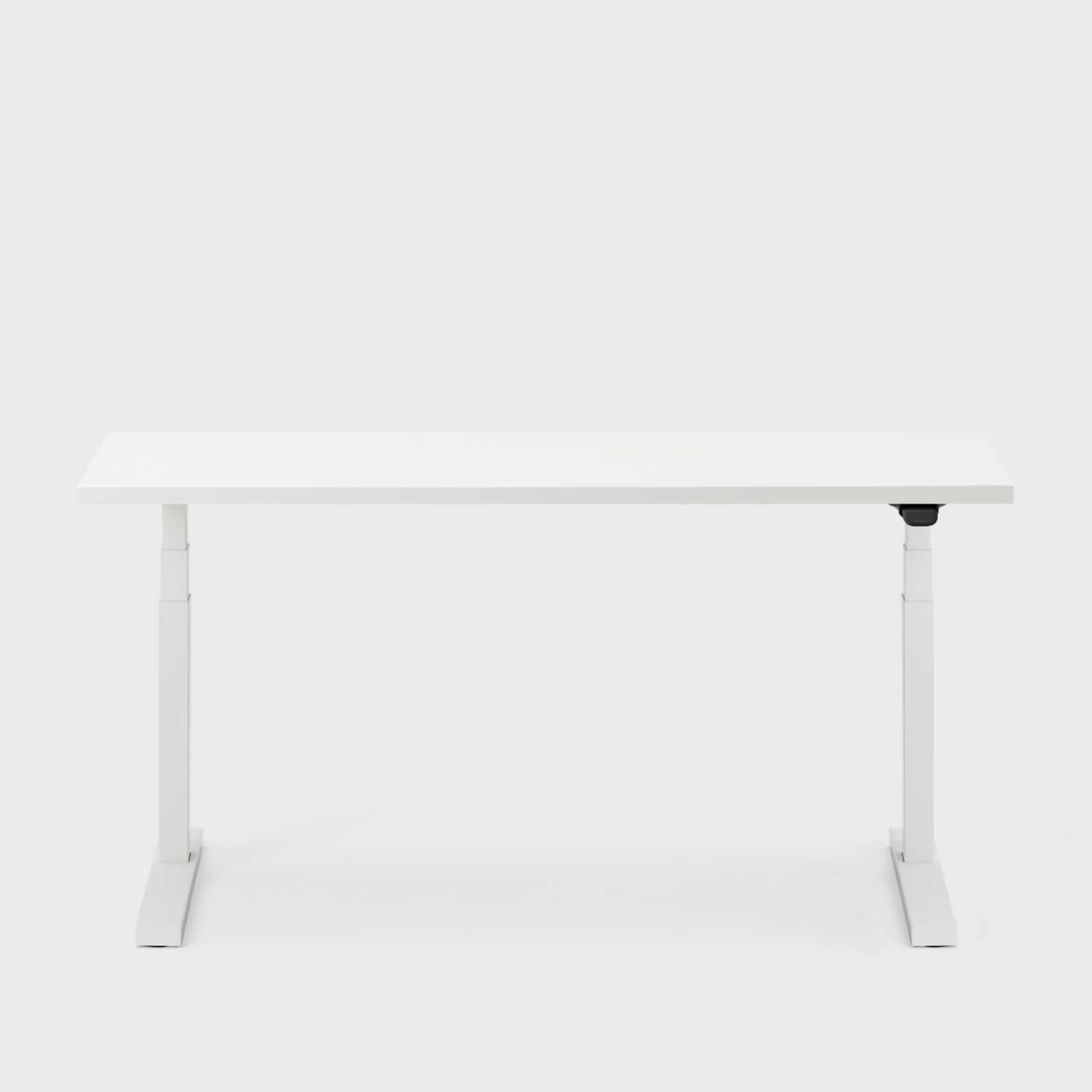 Upside Sit-to-Stand Desk - 23D x 58W / Linen (H_WL)/White / Standard Range/Programmable Paddle