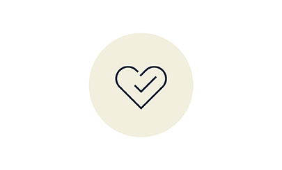 Graphic icon representing human nature through heart symbol