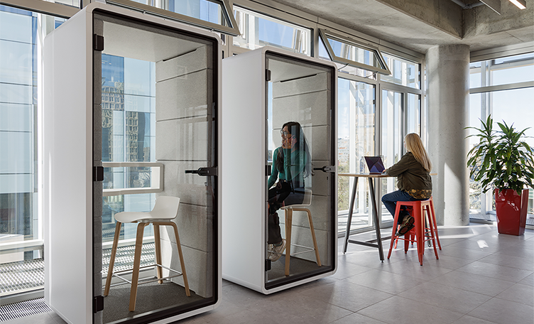Haworth acoustic pods with Maari chair